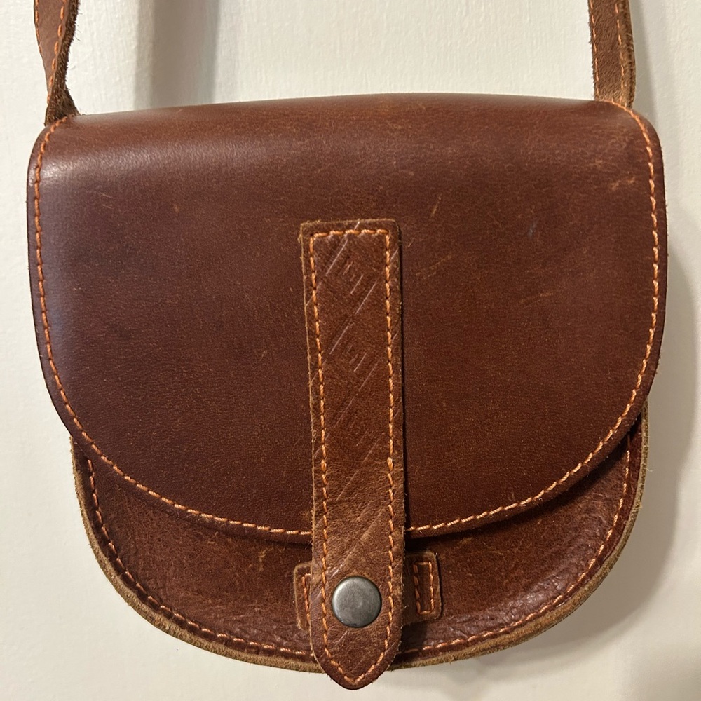 100% Leather Brown Crossbody Bag